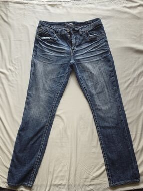 Salt Age Men's Straight Fit Washed Blue Jeans